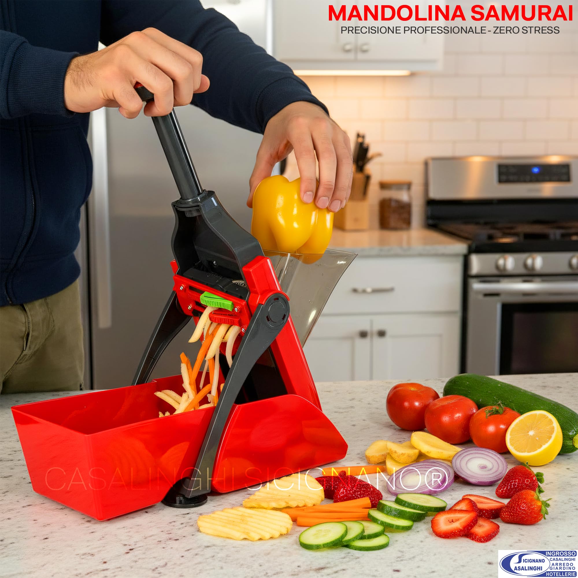 Affettatrice Professionale Vola Home per Verdure – Lame Inox, Sicura, Contenitore